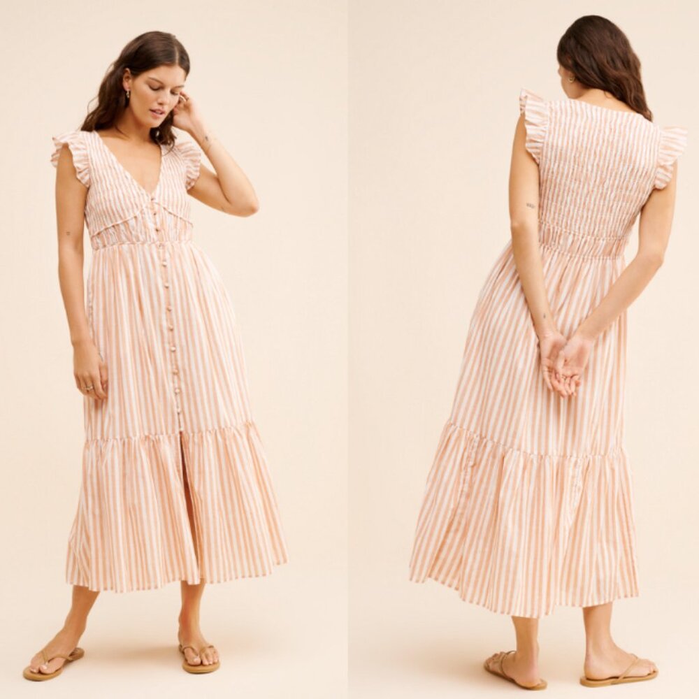 127 Anthropologie Peregrine Yarn Dye Midi Dress NWT Size 3X